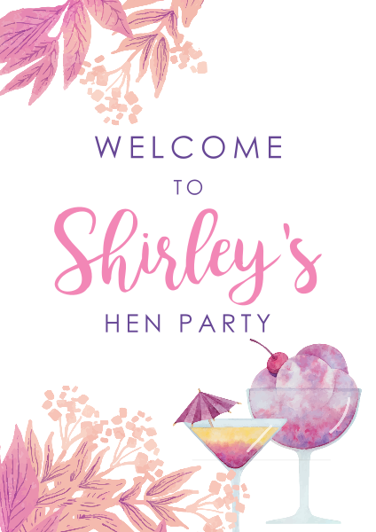 Purple_Drink_Hen_party_sign - design template - 1322